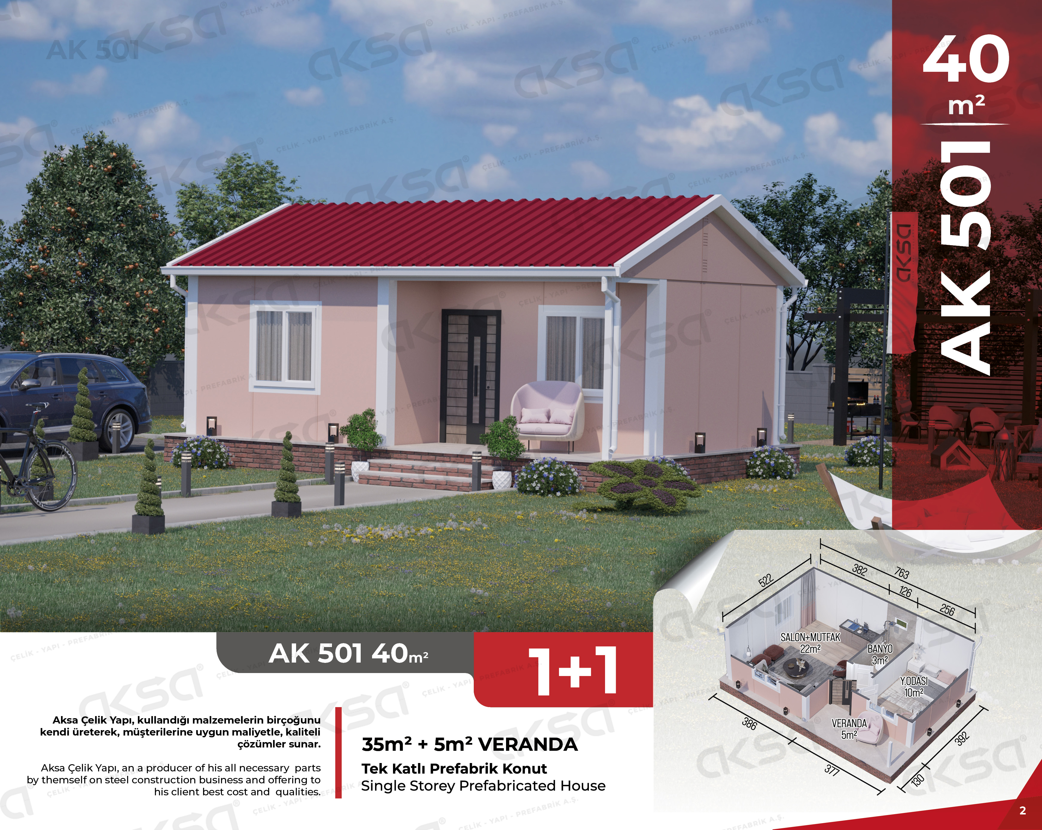 Aksa Yapı Prefabrik AK-501 40 m²