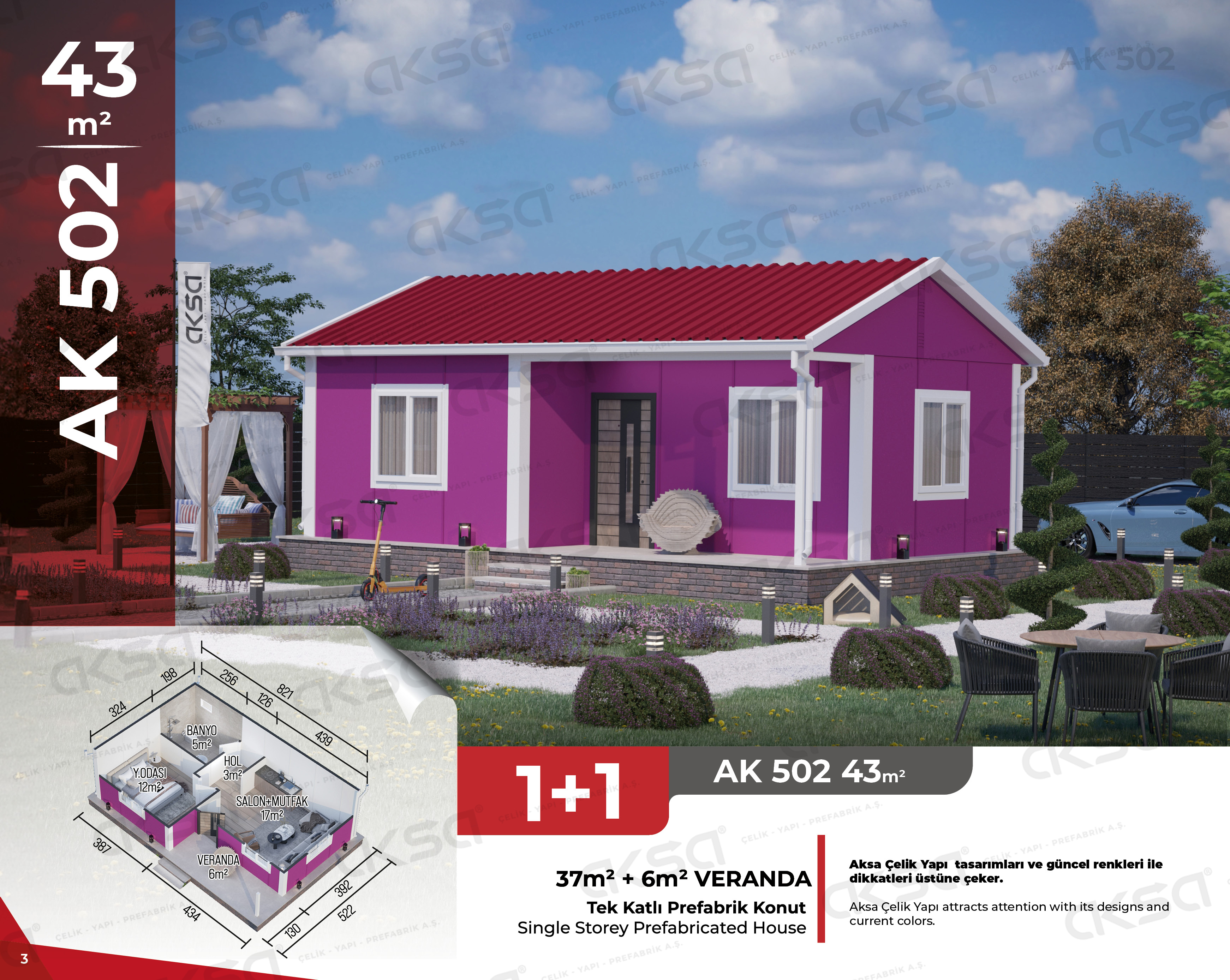 Aksa Yapı Prefabrik AK-502 43 m²