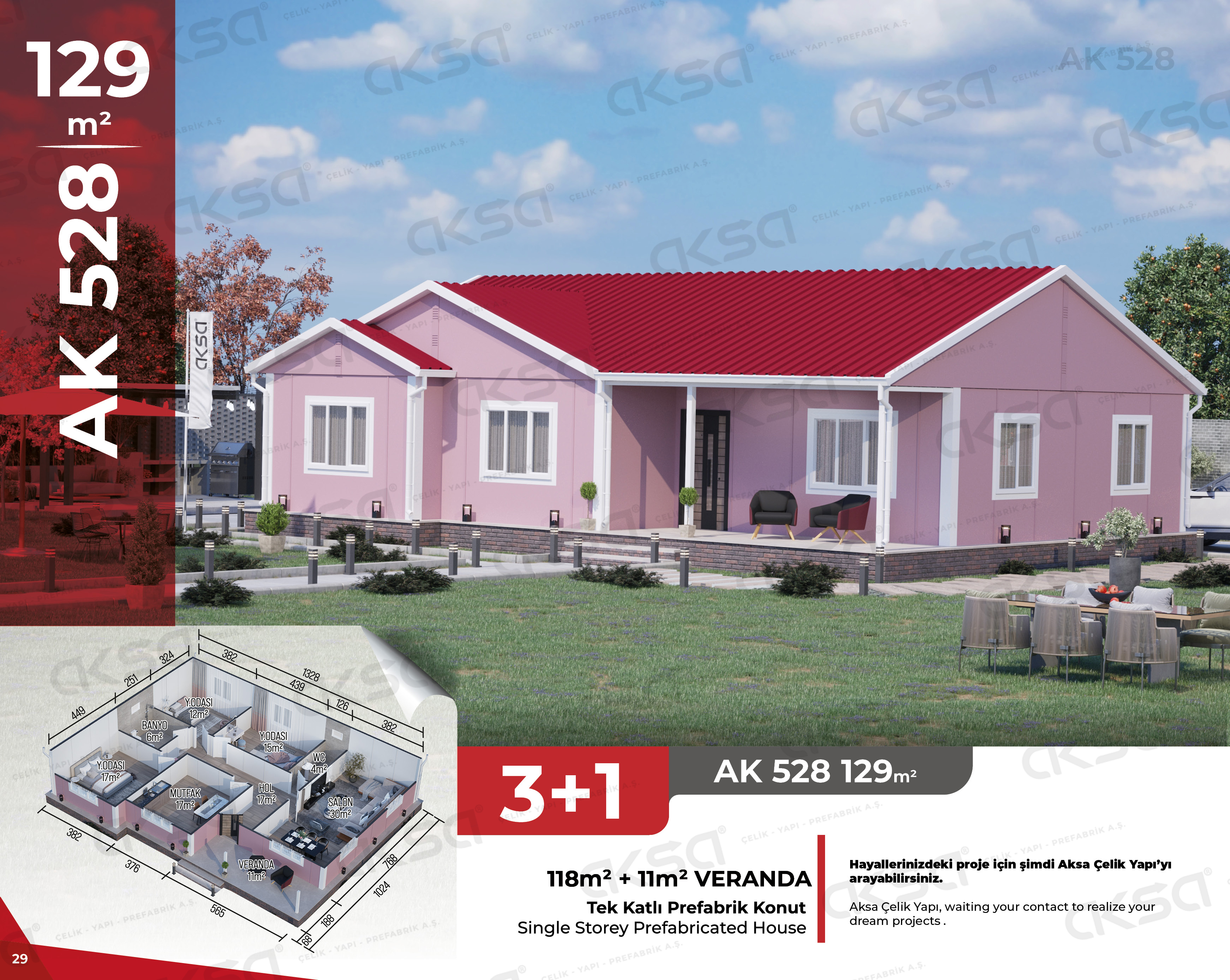 Aksa Yapı Prefabrik AK-528 129m²
