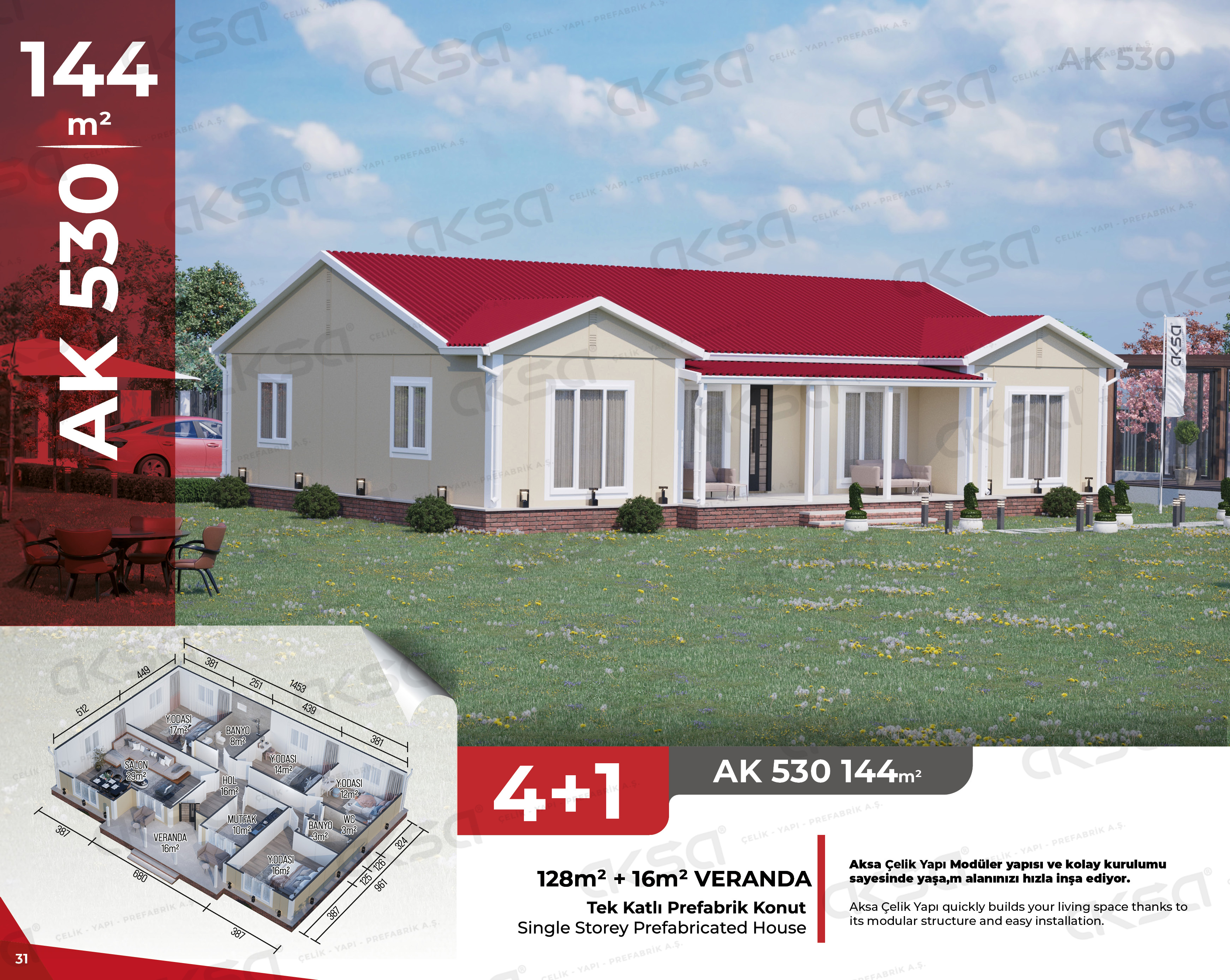 Aksa Yapı Prefabrik AK-530 144 m²